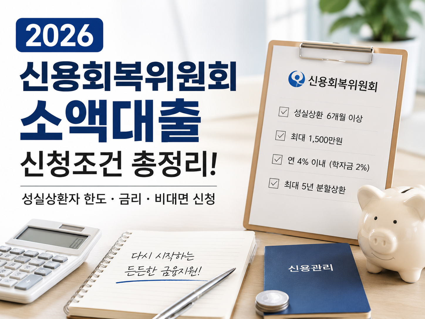 신용회복 소액대출 신청조건 총정리