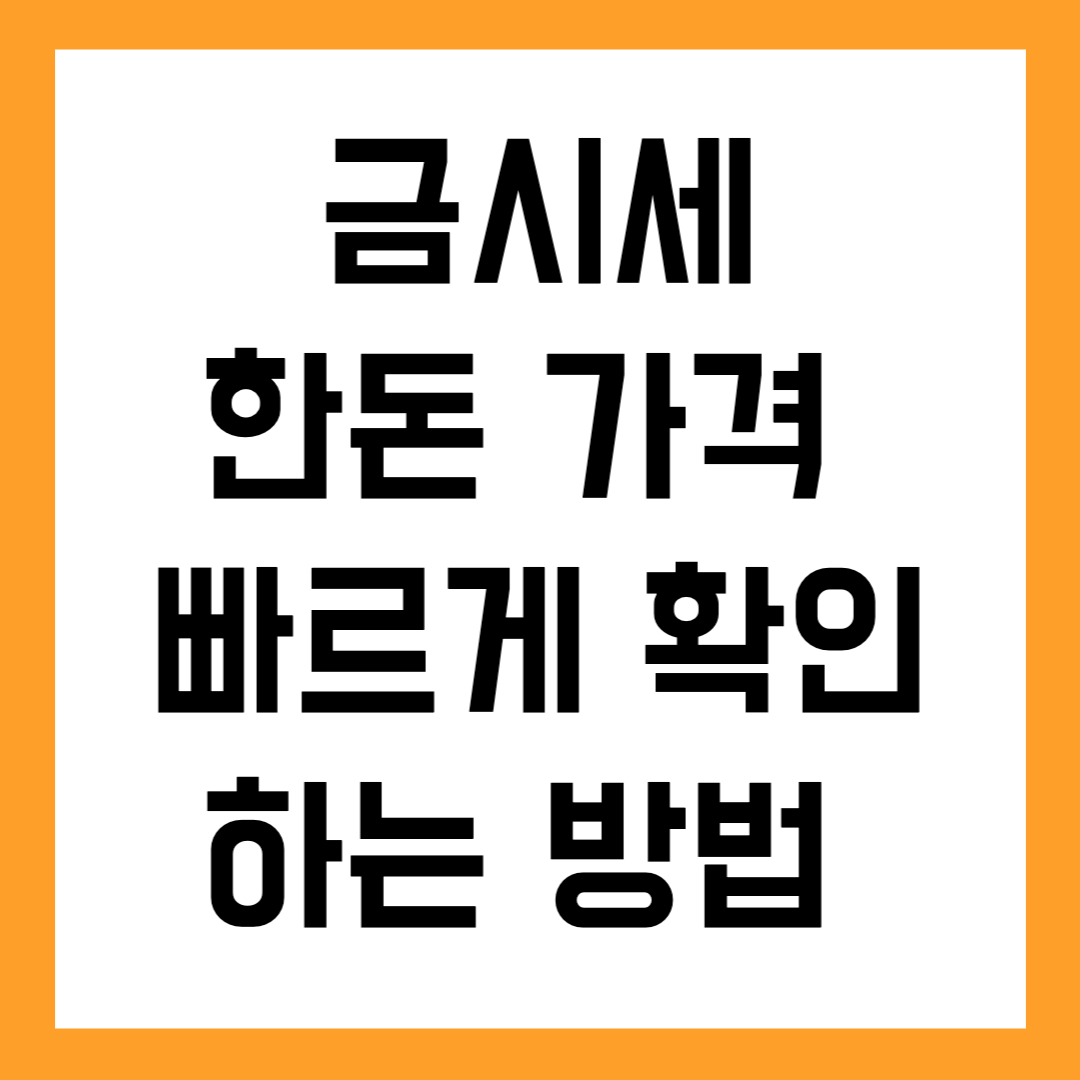금시세 한돈 가격 빠르고 정확하게 확인하는 방법