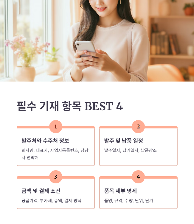 발주서에 꼭 들어가야 할 필수 기재 항목 BEST 4