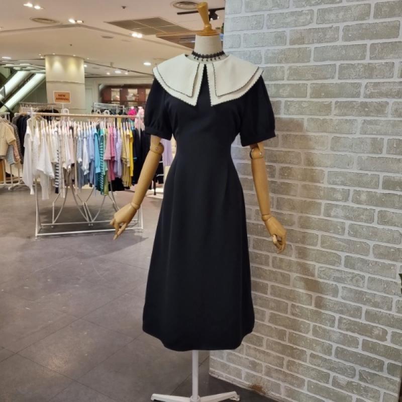 레코브 배색 카라 원피스 LC31C5OP523X