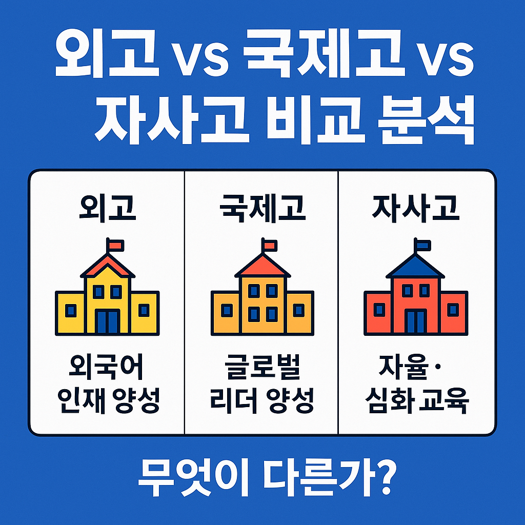외고 국제고 자사고 비교 이미지화