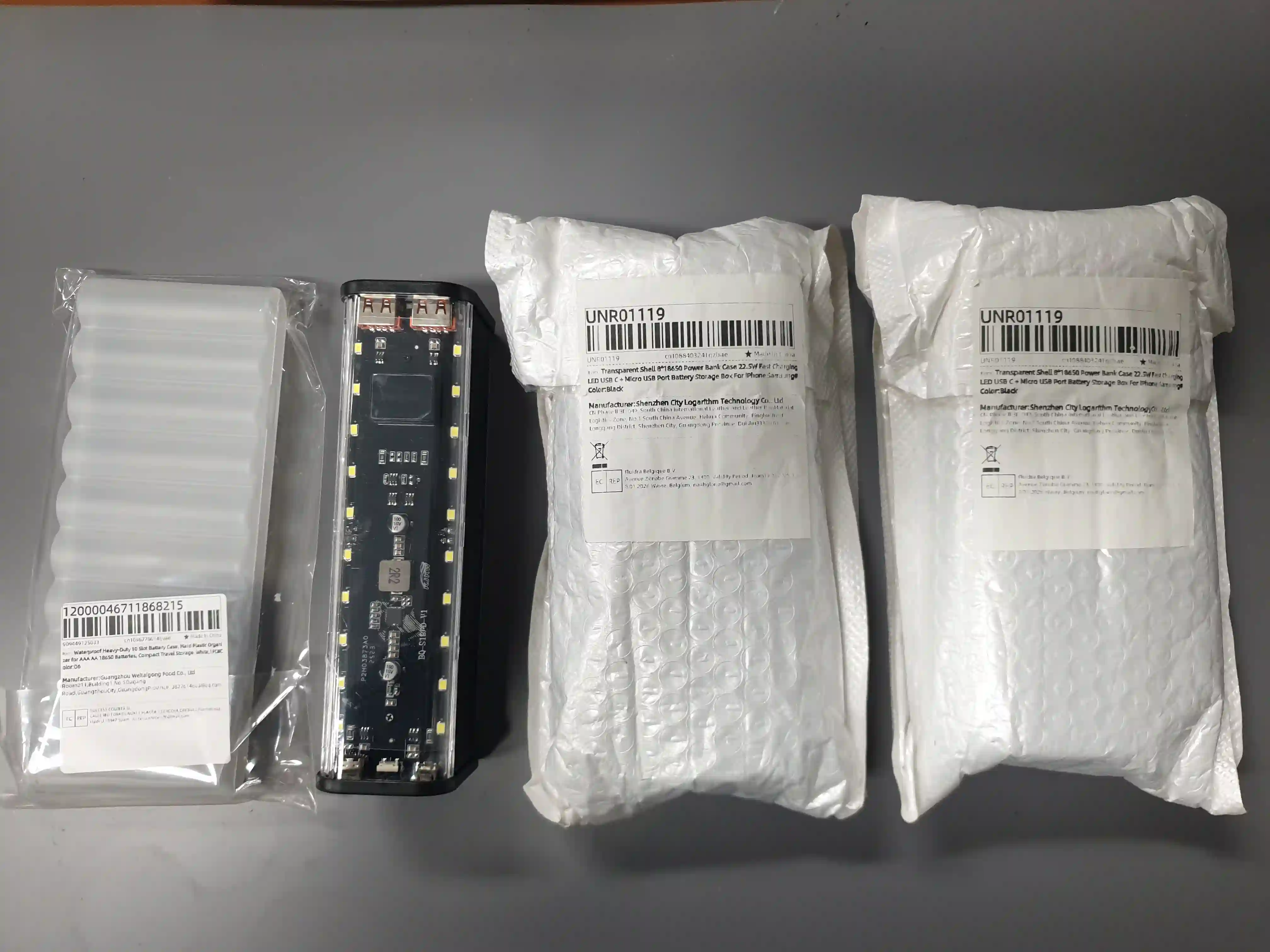 18650 보조 배터리 키트와 18650 배터리 케이스