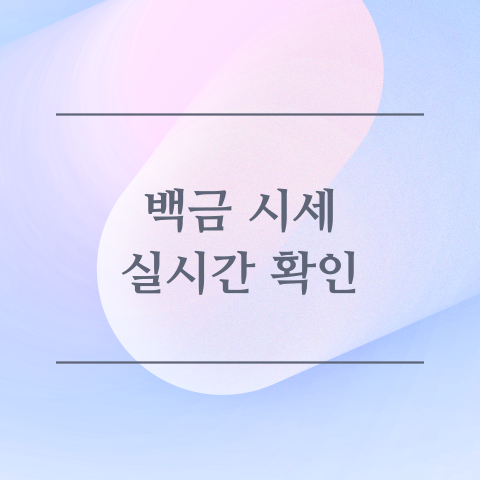 백금 시세 실시간 확인 이미지