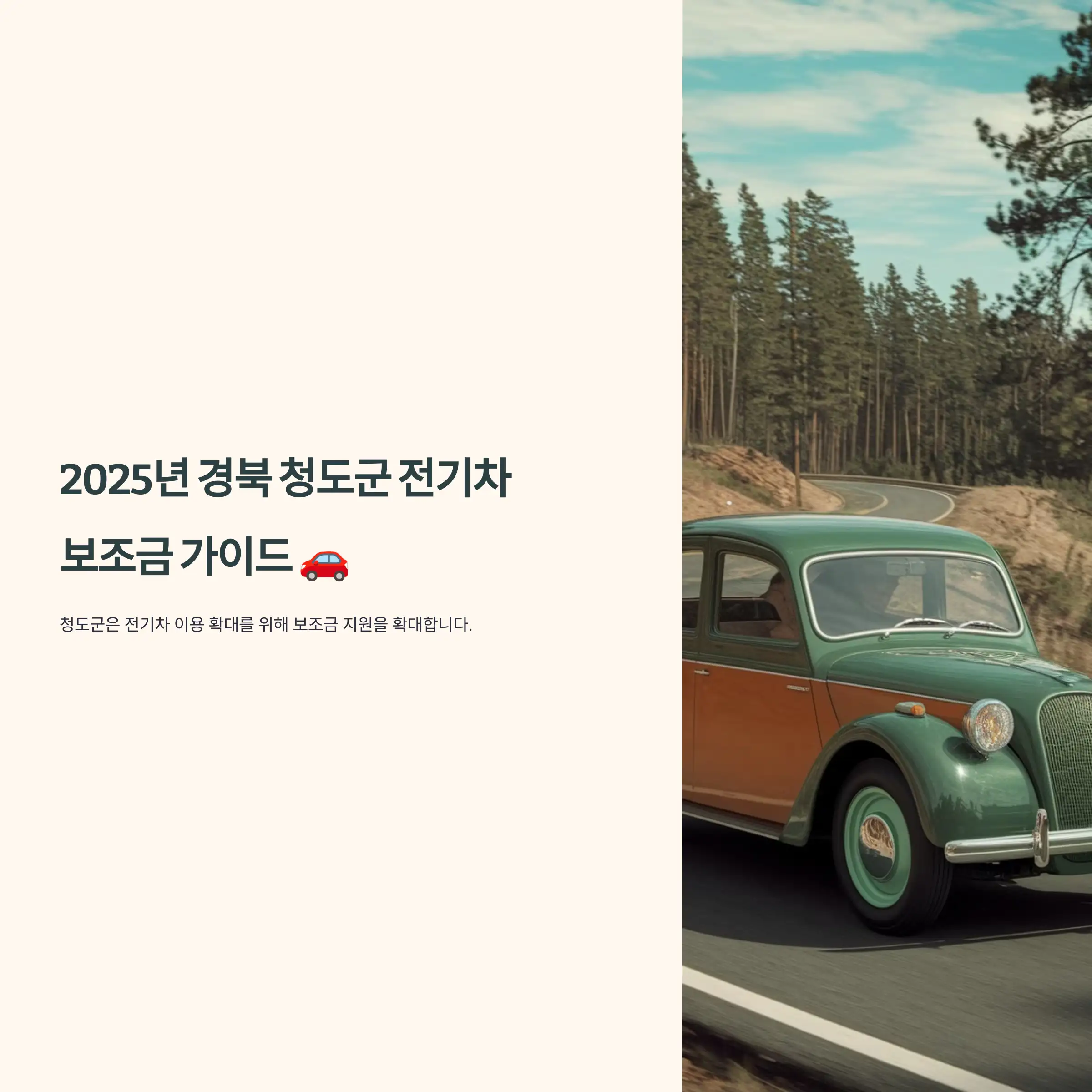 2025년 경북 청도군 전기차 보조금