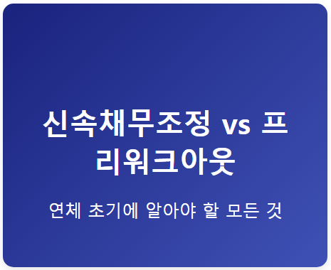 신속채무조정 vs 프리워크아웃 완벽 비교! 연체 초기에 알아야 할 모든 것