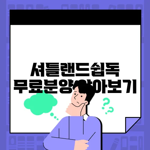 셔틀랜드쉽독 무료분양 알아보기