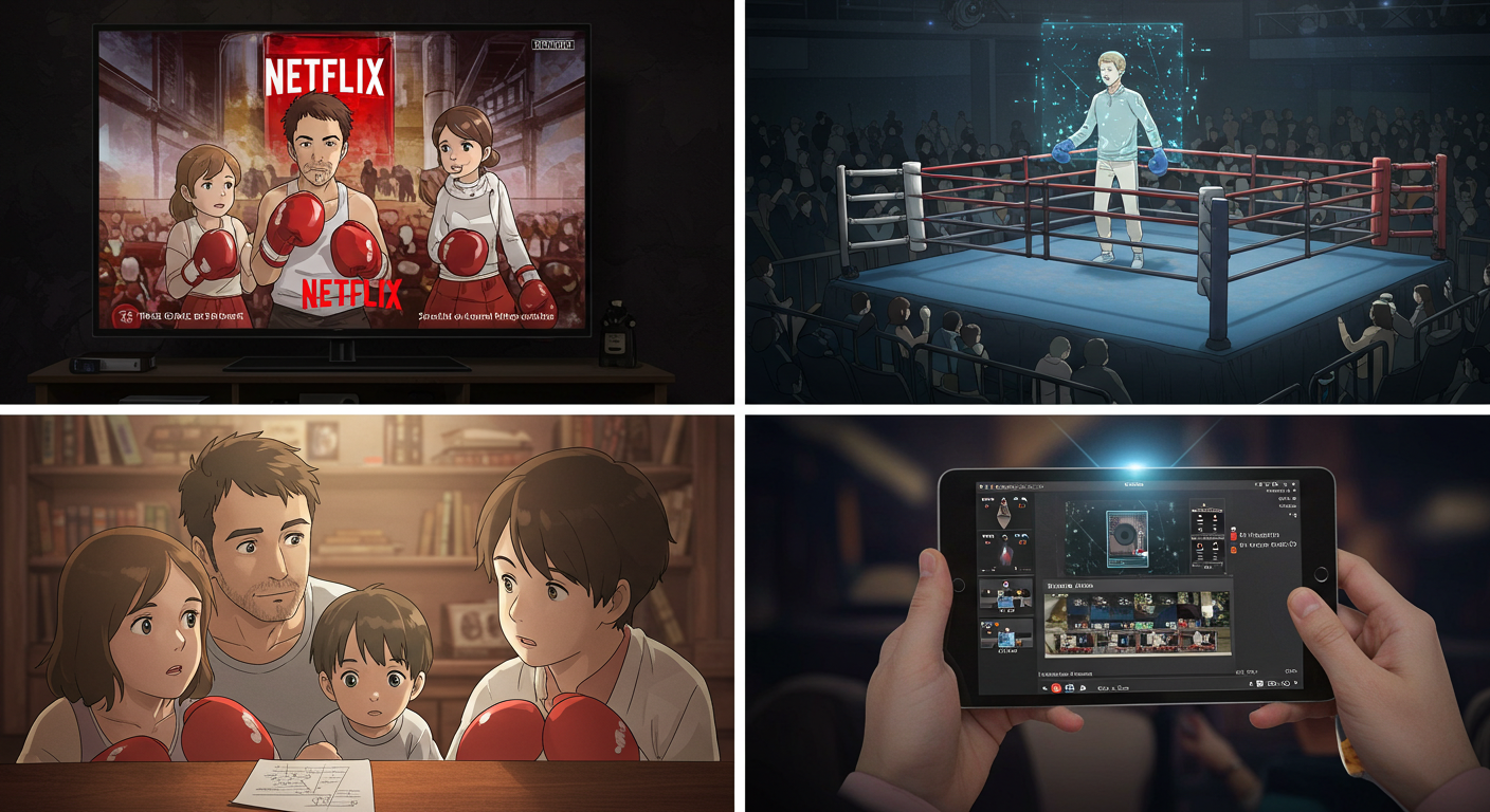 다양한 시청 방식과 기술적 차별화가 반영된 복싱 중계 장면