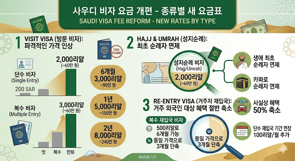 사우디아라비아 비자 비용 인상