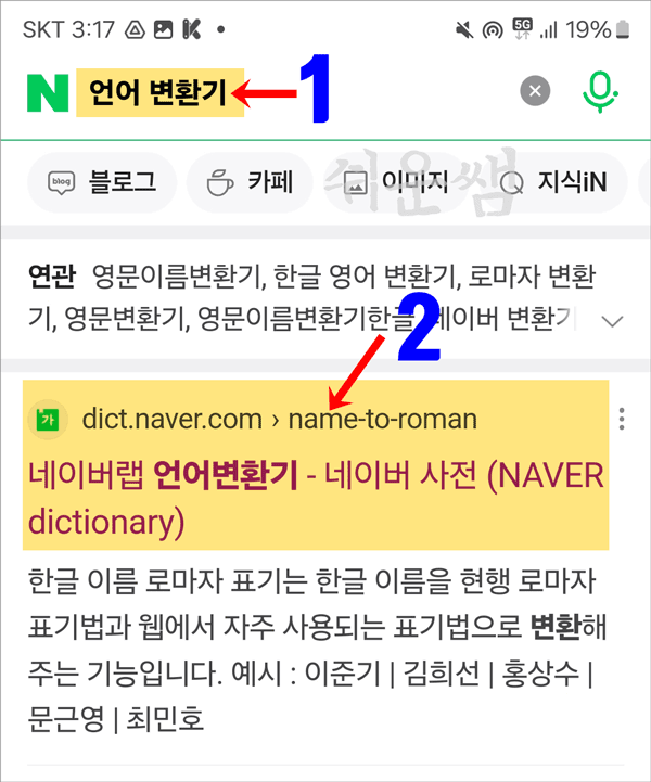 네이버 언어 변환기