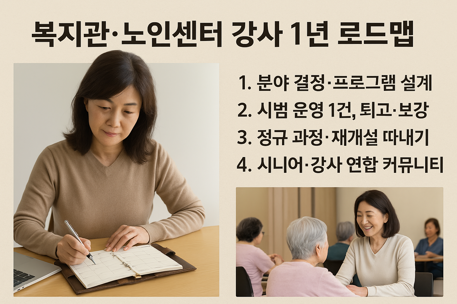 복지관&middot;노인센터 강사 1년 로드맵