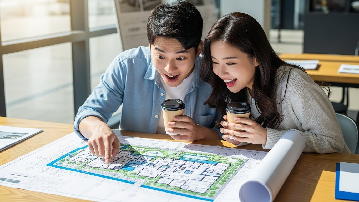 청약 전략을 함께 논의하며 미래의 보금자리를 구체적으로 설계하는 신혼부부