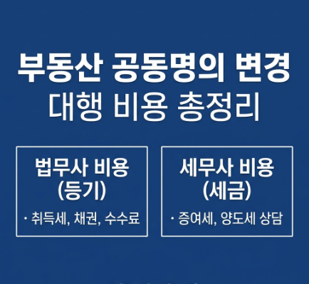 부동산 공동명의 변경 대행 비용 총정리