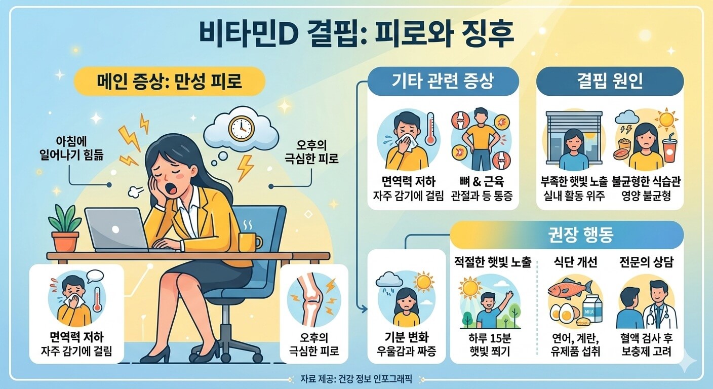 비타민D 결핍 시 피로와 증후