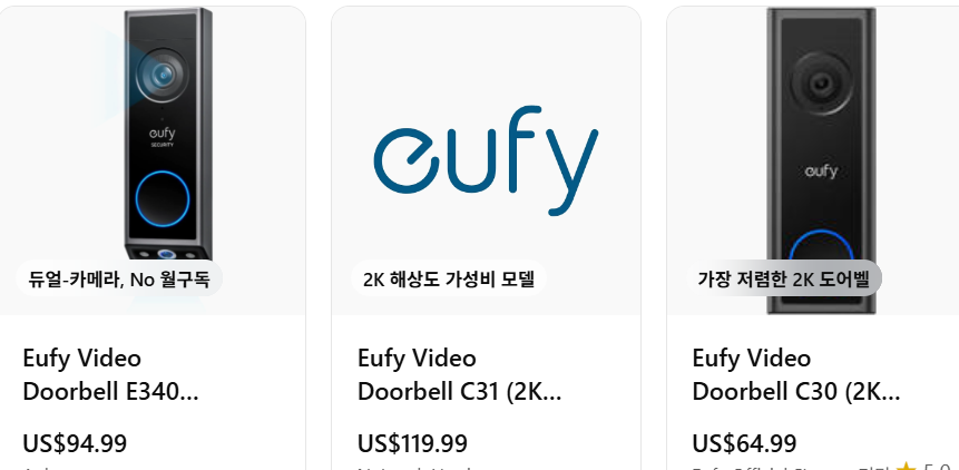링 도어벨 대안, EUFY 보안카메라의 모든 것