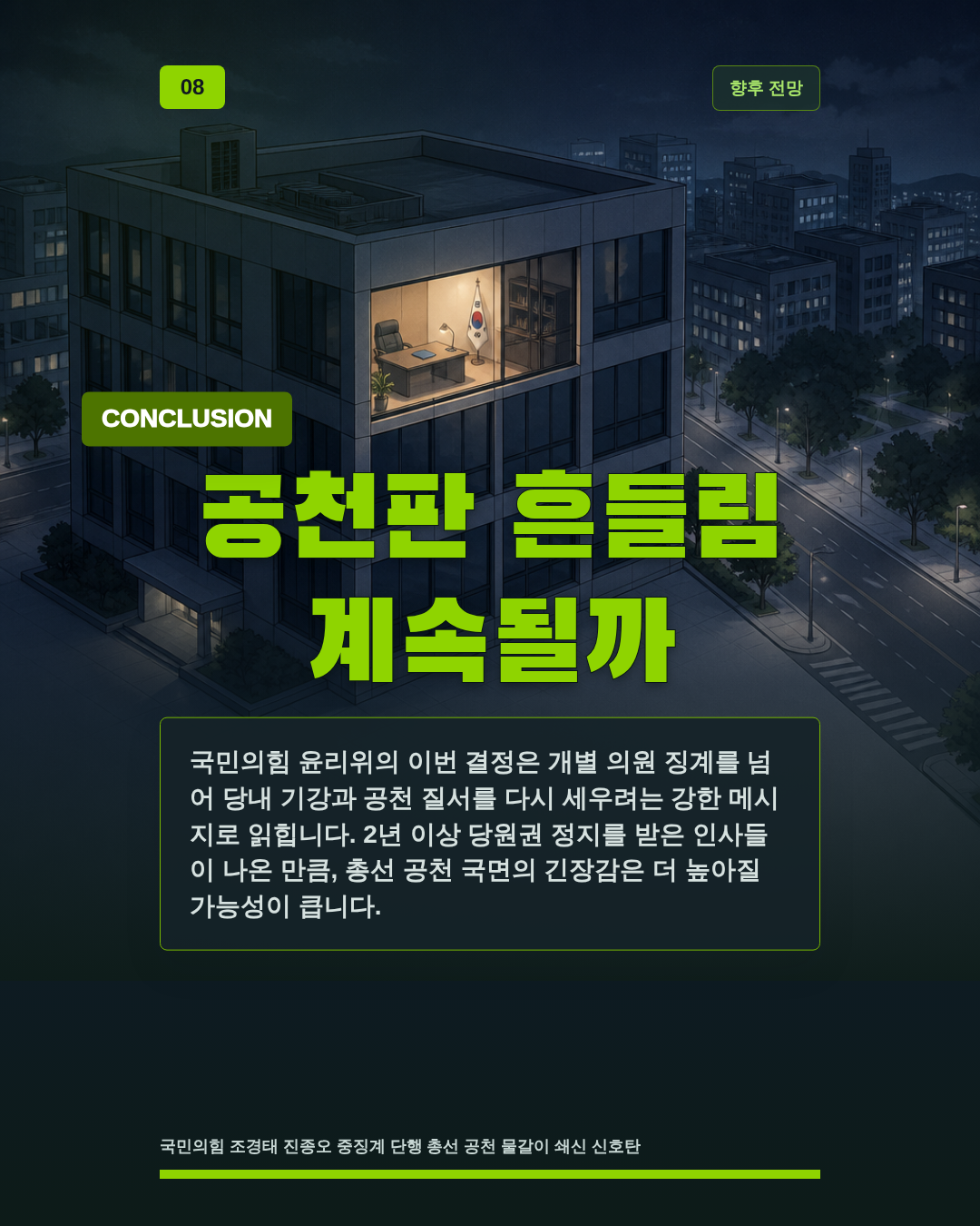 공천판 흔들림 계속될까