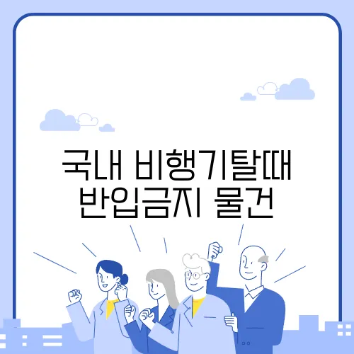 국내 비행기탈때 반입금지 물건