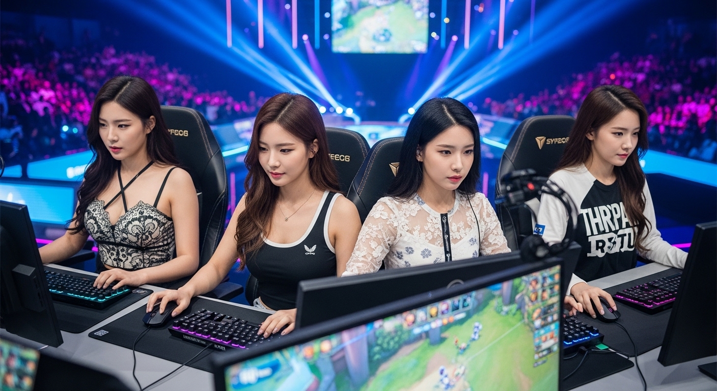 e스포츠 대회에 참가한 여자들