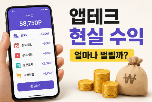 앱테크 현실 수익 후기부터 추천앱&middot;시간대비 효율&middot;초보자 꿀팁까지 한눈에 정리