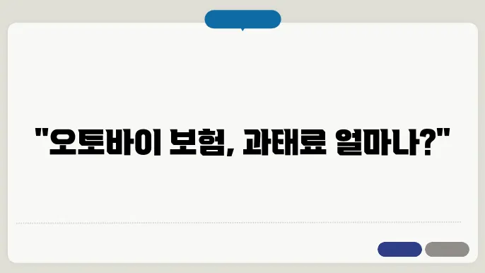 오토바이 의무보험 과태료