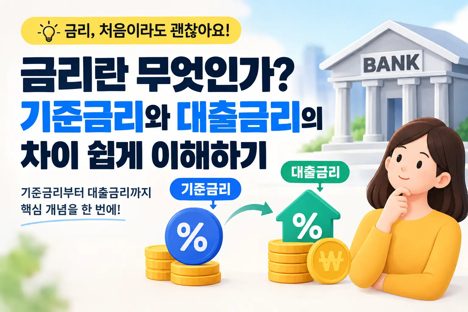 금리란 무엇인가? 기준금리와 대출금리 차이 쉽게 이해하기