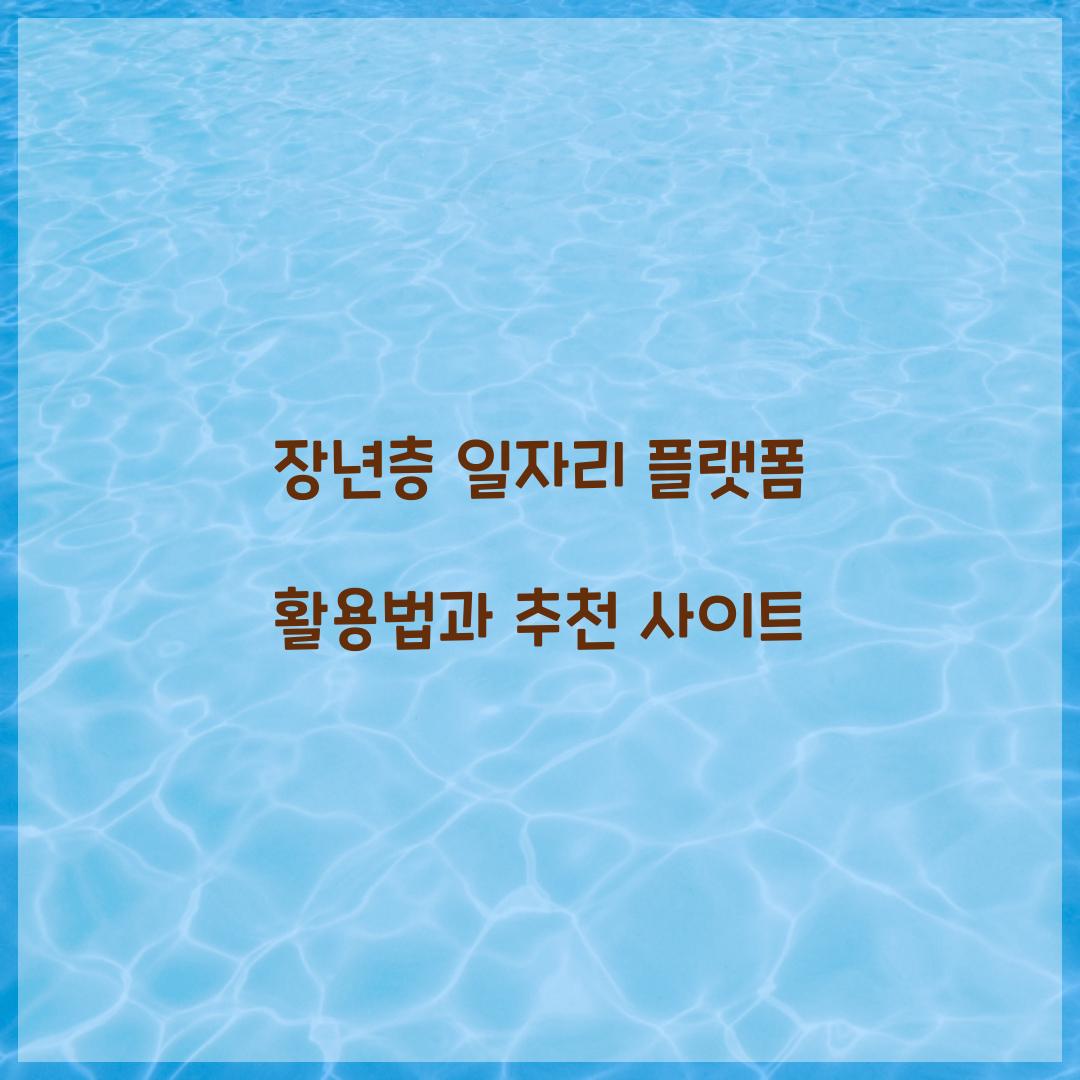 장년층 일자리 플랫폼