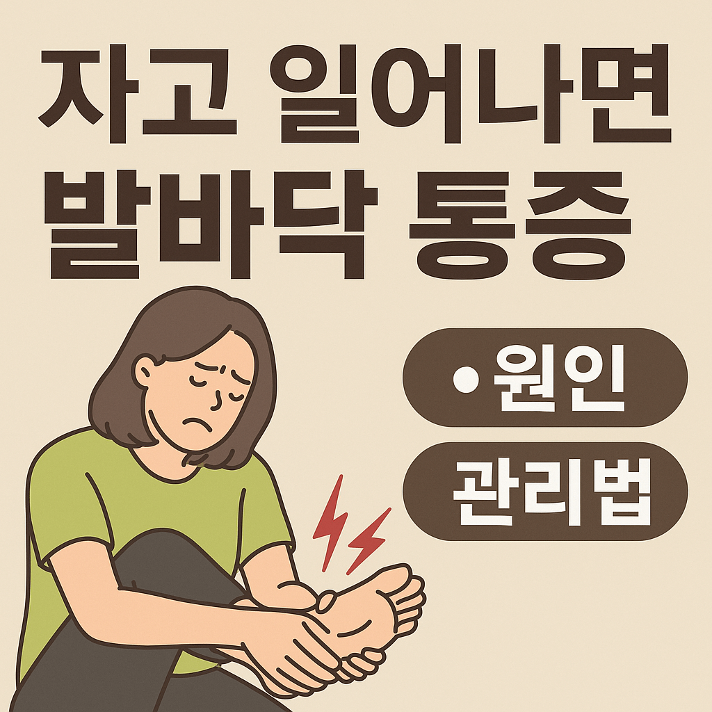 자고 일어났는데 발바닥 통증 - 사진