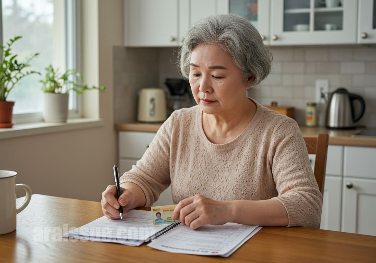 당뇨 장애인 증명서 준비하는 장면
