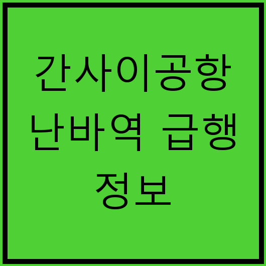간사이공항 난바역 급행 정보