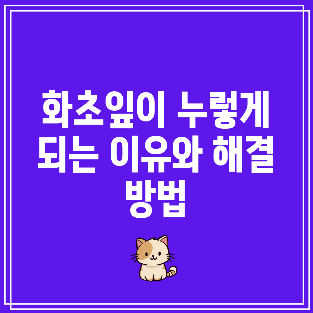 화초잎이 누렇게 되는 이유와 해결 방법