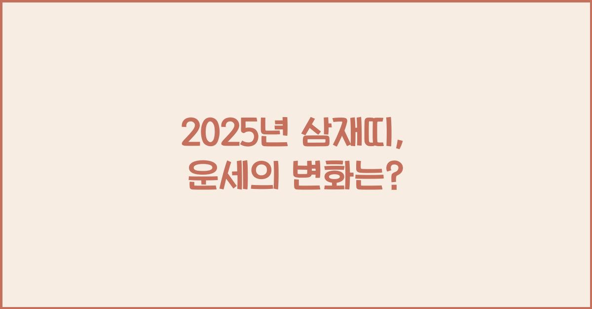 2025년 삼재띠