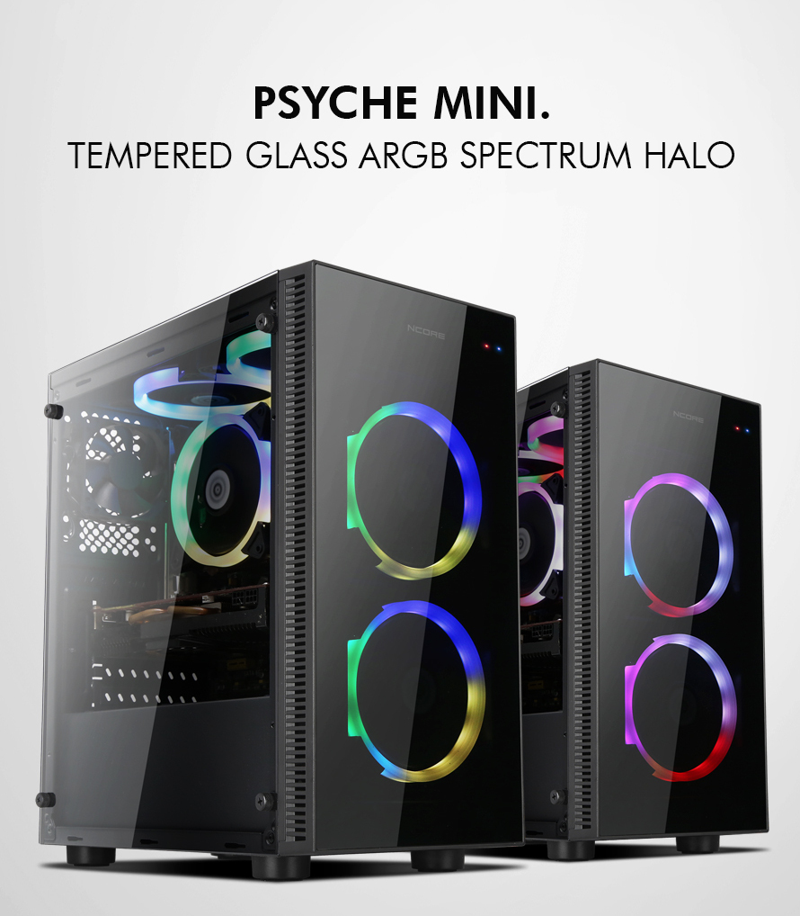 ABKO NCORE Psyche Mini Tempered Glass Auto RGB Spectrum HALO