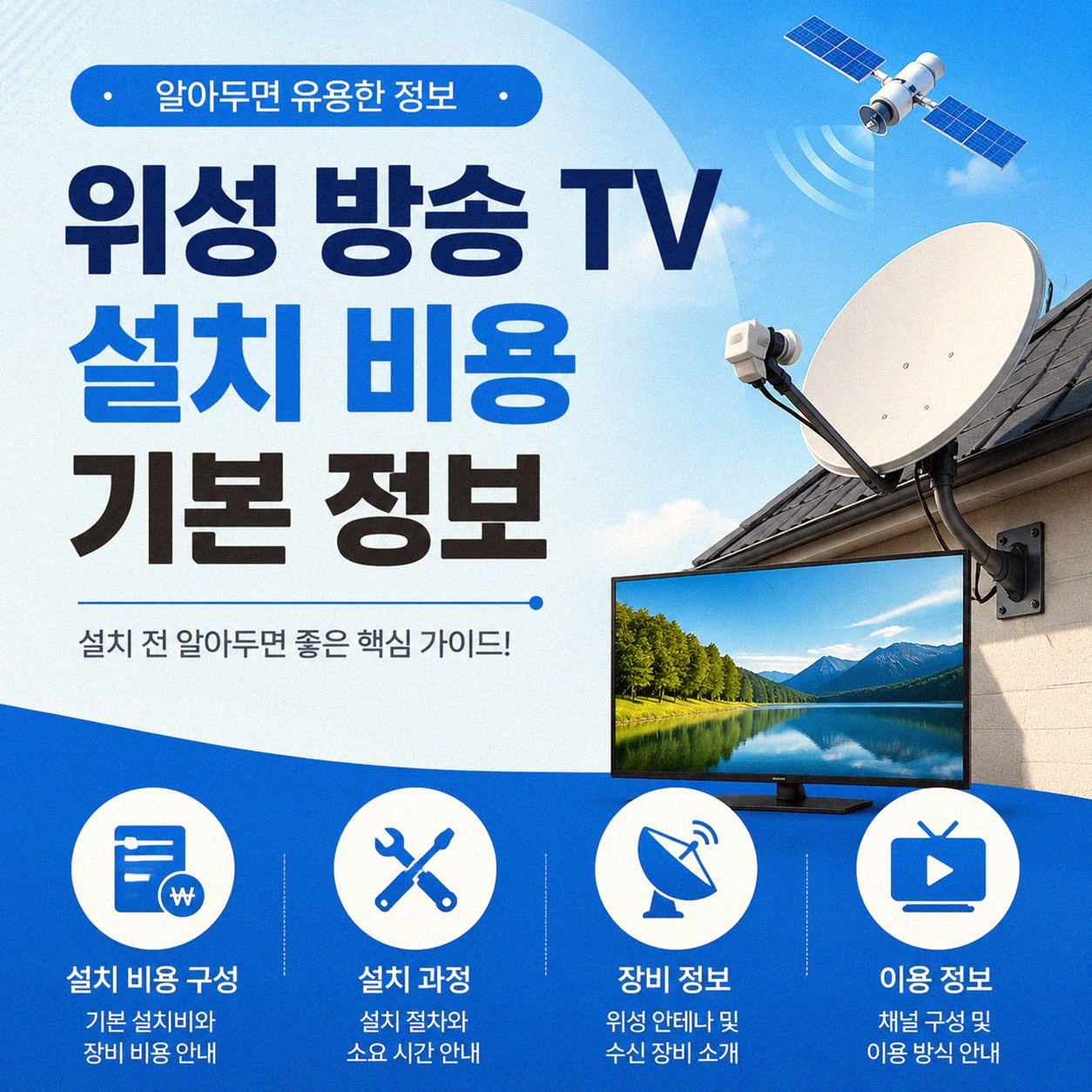 위성 방송 TV 설치, 케이블 가격 어느 정도일까