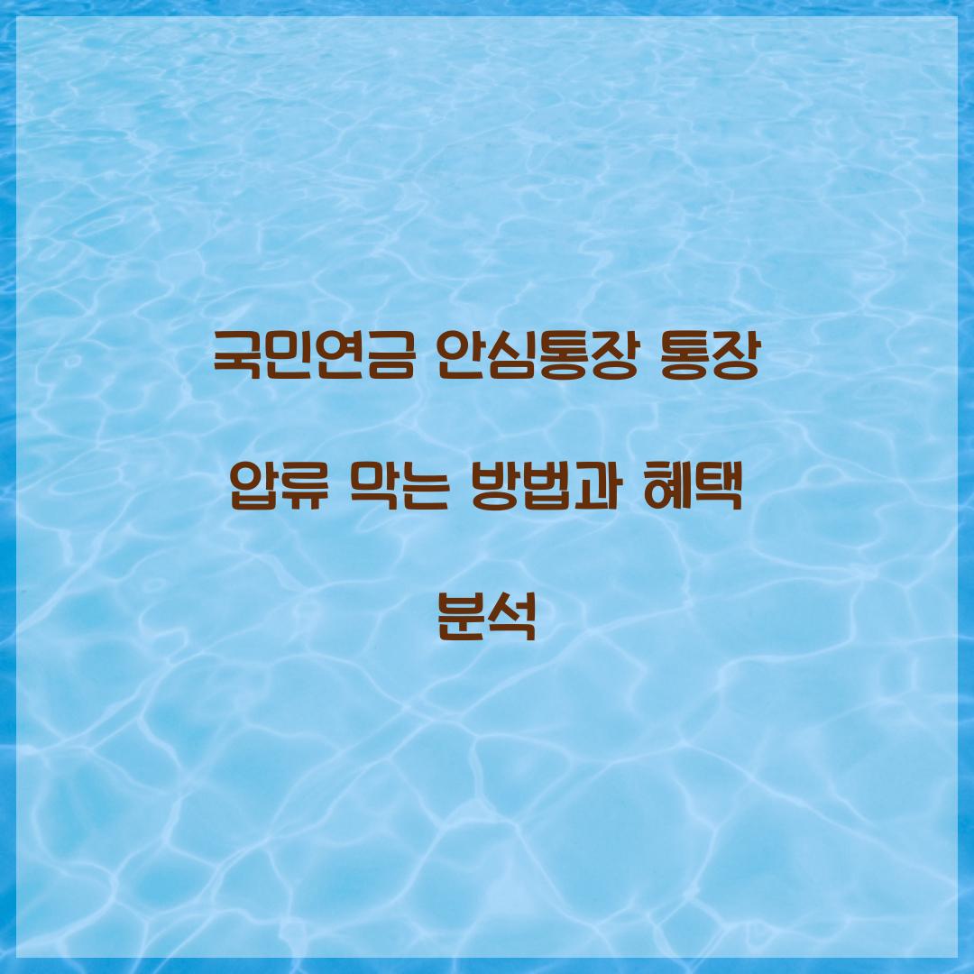 국민연금 안심통장 통장 압류