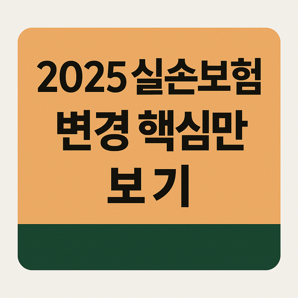 2025 실손보험 변경 핵심만 보기