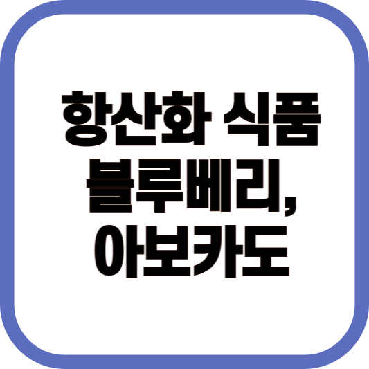 블루베리와 아보카도 항산화 식품 이미지