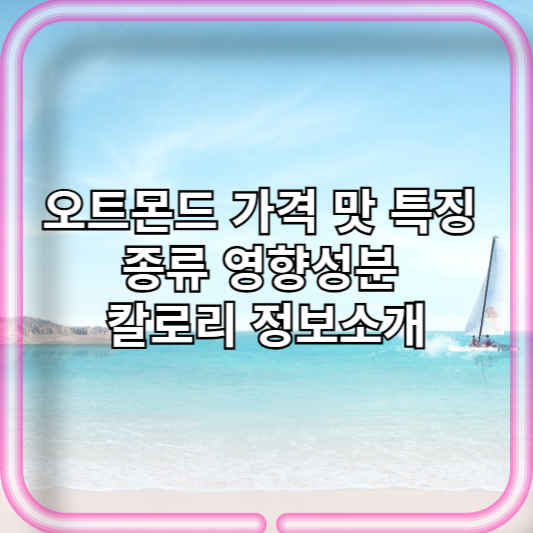 오트몬드 가격 맛 특징 종류 영향성분 칼로리 정보소개