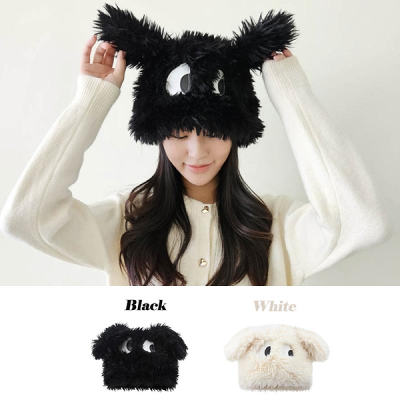 눈동자바니바니털모자 블랙