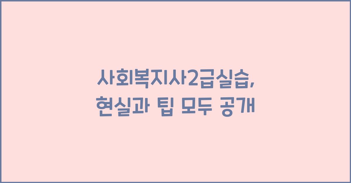 사회복지사2급실습
