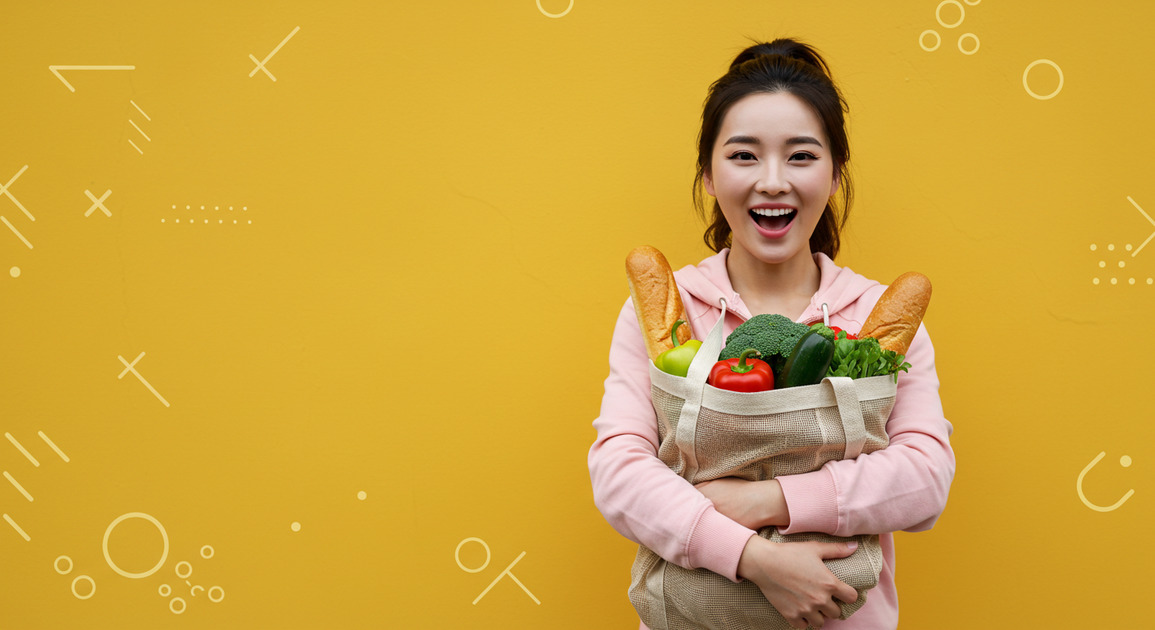 택배비 아끼는 여성 이미지