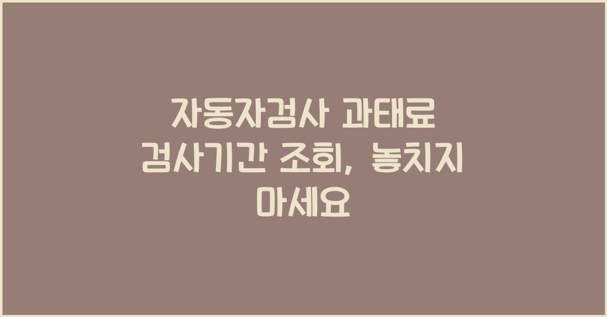 자동자검사 과태료 검사기간 조회