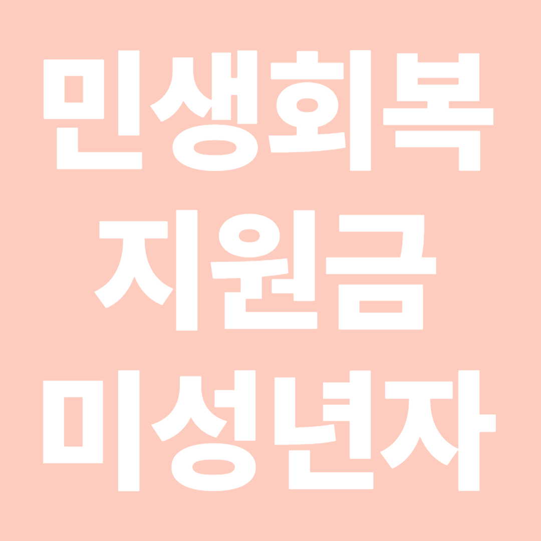 민생회복지원금 미성년자