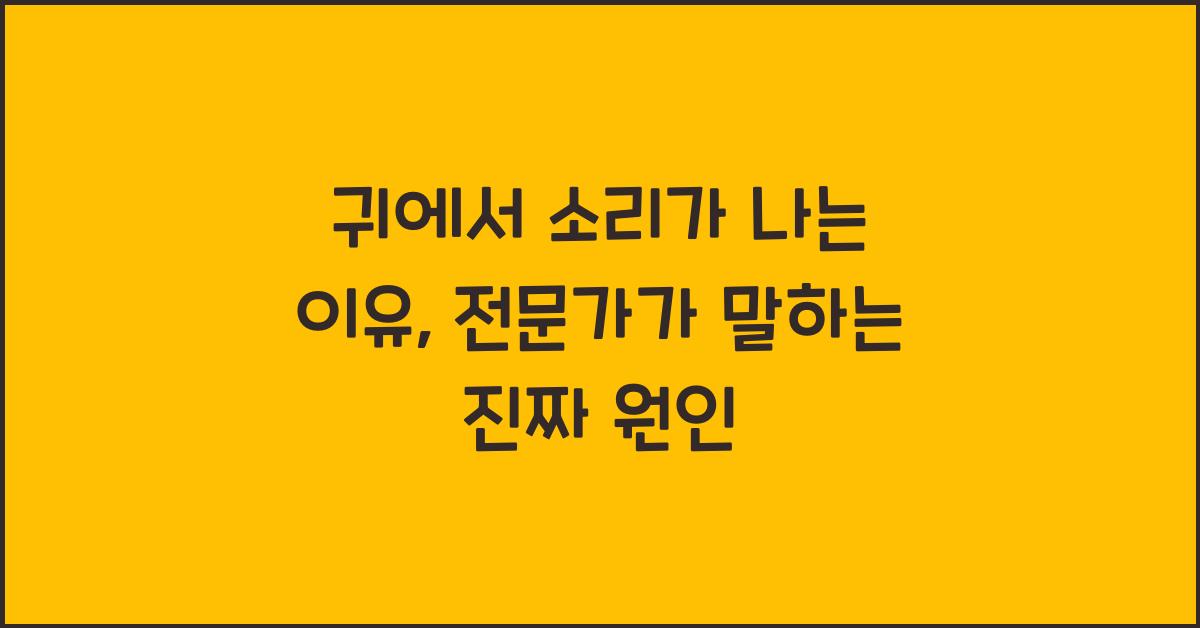 귀에서 소리가 나는 이유