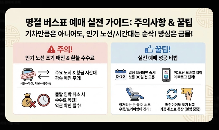설날 버스표 예매(연휴 일정, 방법)(2026년 + 꿀팁)