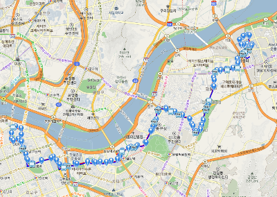 342번 버스 노선도