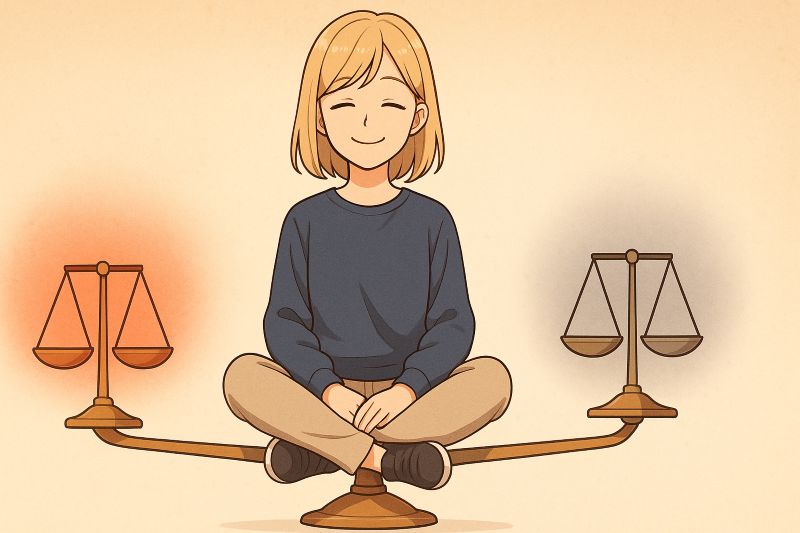 감정을 조절하며 균형을 잡는 사람