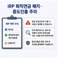 IRP 퇴직연금 해지 중도인출 주의