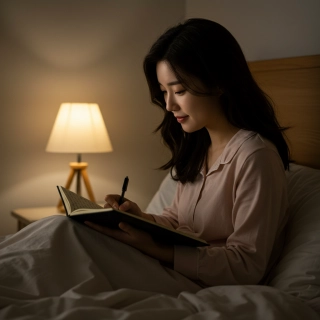 잠들기 전 걱정거리 글로 적어 머릿속 비우기