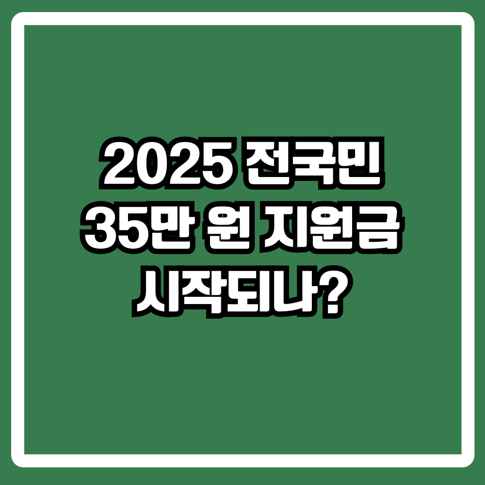2025 전국민 35만 원 지원금