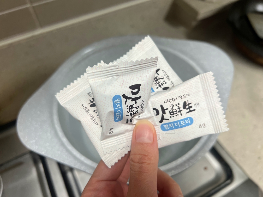 멸치육수환 4개를 사용할 거예요