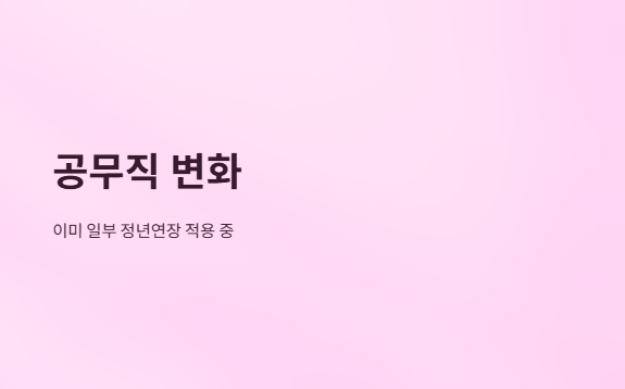 공무원정년연장65세